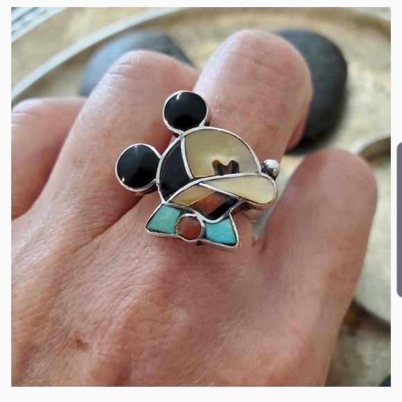 🛑SOLD🛑Vintage Zuni Sterling Mickey Mouse Ring - Picture 4 of 7